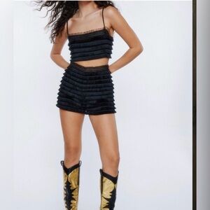 Nasty Gal Black Crop Top Size 4